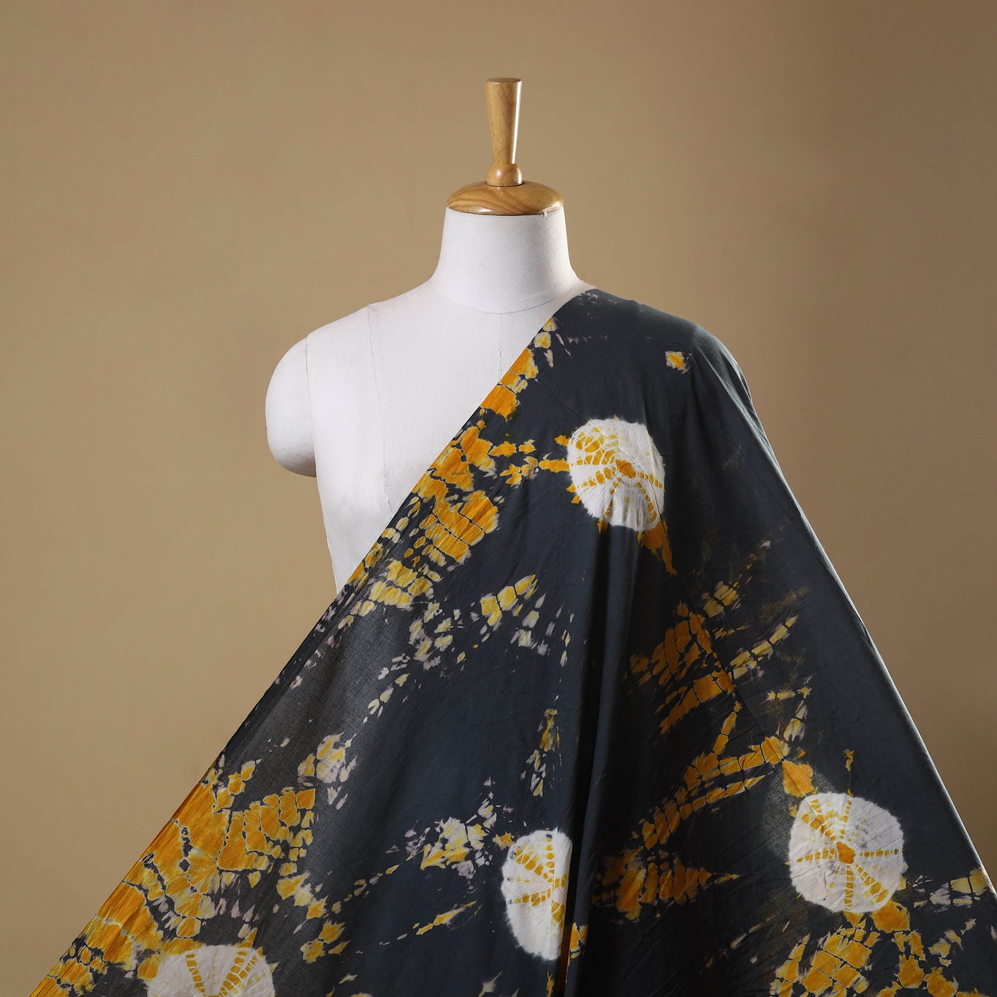 Grey Tie-Dye Cotton Shibori Fabric 