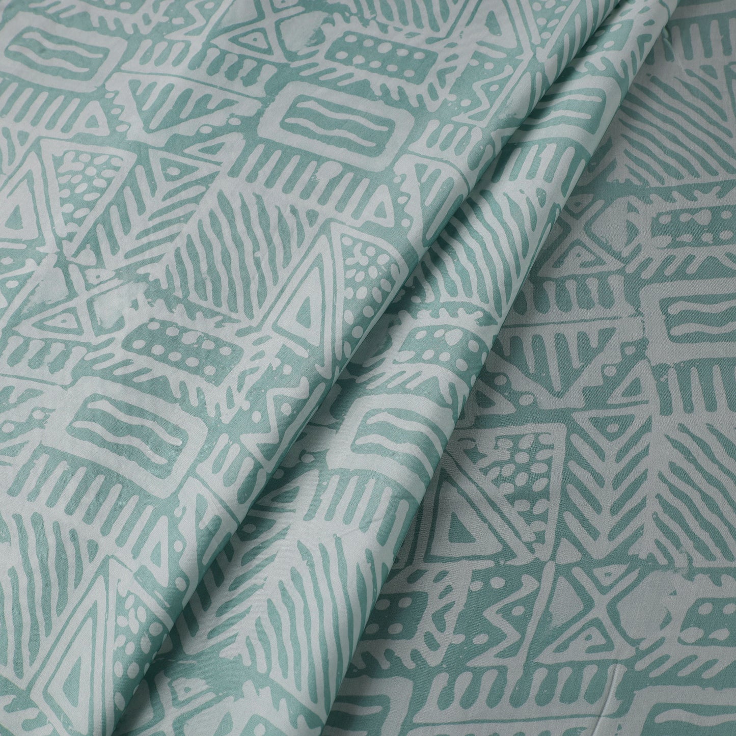 Green - kutch batik modal silk fabric 07 - handcrafted