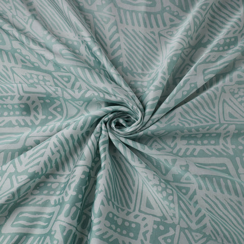Green - kutch batik modal silk fabric 07 - handcrafted