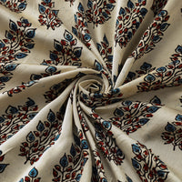 White - Hand Block Printed Modal Silk Ajrakh Fabric 33