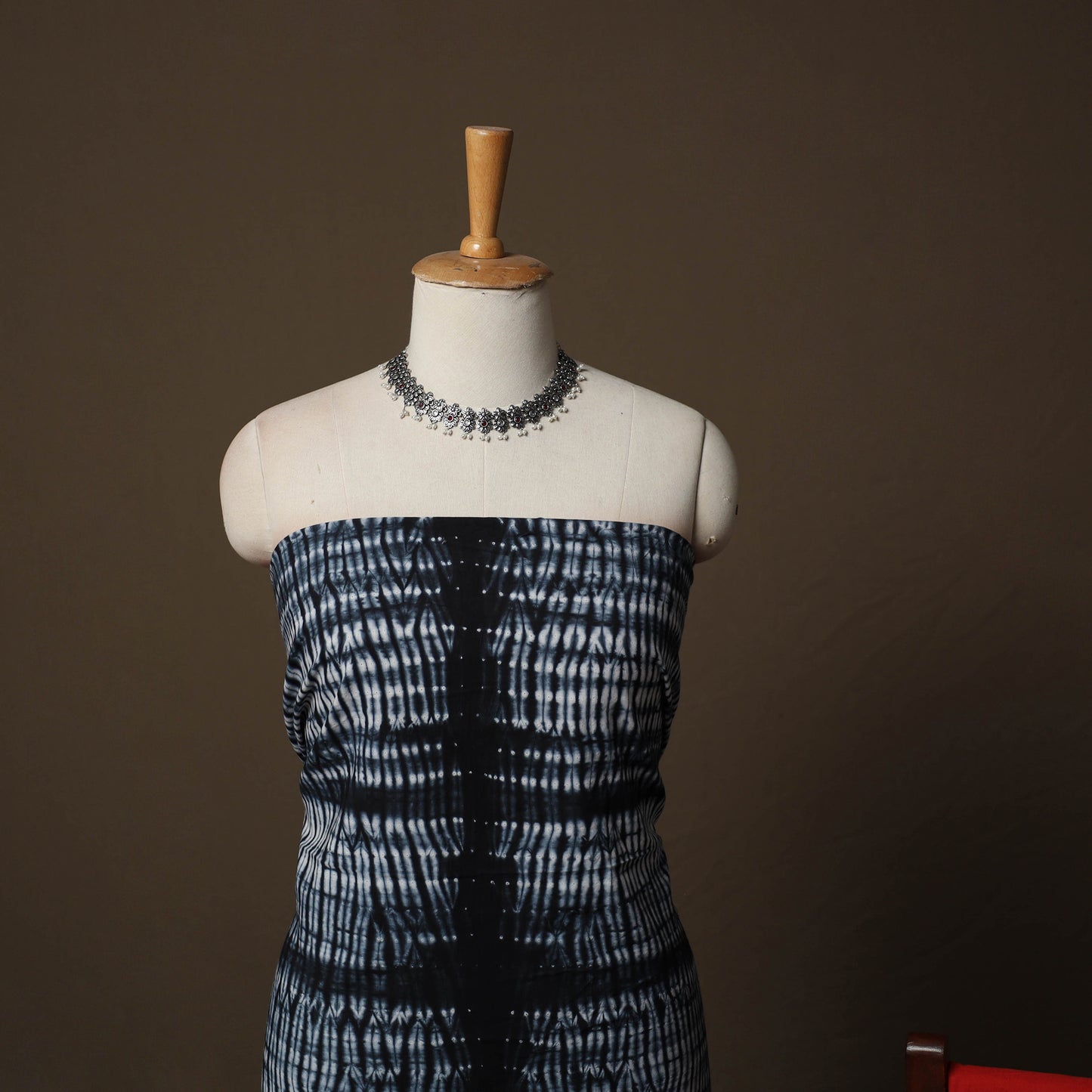 Shibori Tie-Dye Cotton 3pc Unstitched Dress Material Suit Set 11