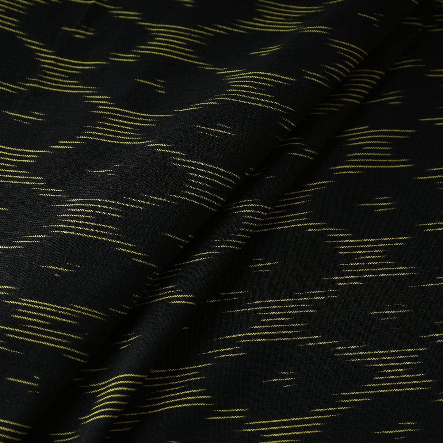 Black - Pochampally Ikat Weave Cotton Fabric 22