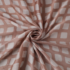 Brown - kutch batik modal silk fabric 05 - handcrafted