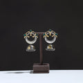 Multicolor - grey - oxidised dual tone stone gs jhumki
