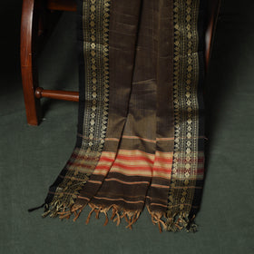 Brown - Dharwad Woven Mercerised Cotton 3pc Unstitched Dress Material Suit Set 10