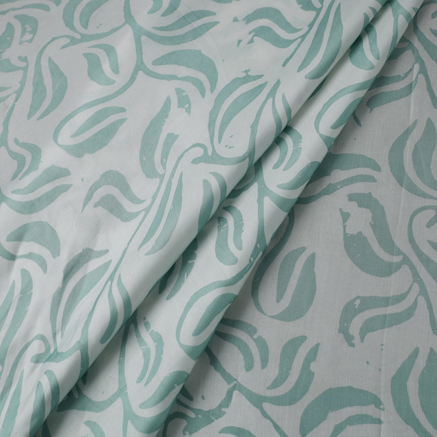 Green - kutch batik modal silk fabric 04 - handcrafted