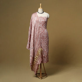 Kutch Tie-Dye Bandhani Modal Silk 3pc Unstitched Dress Material 52