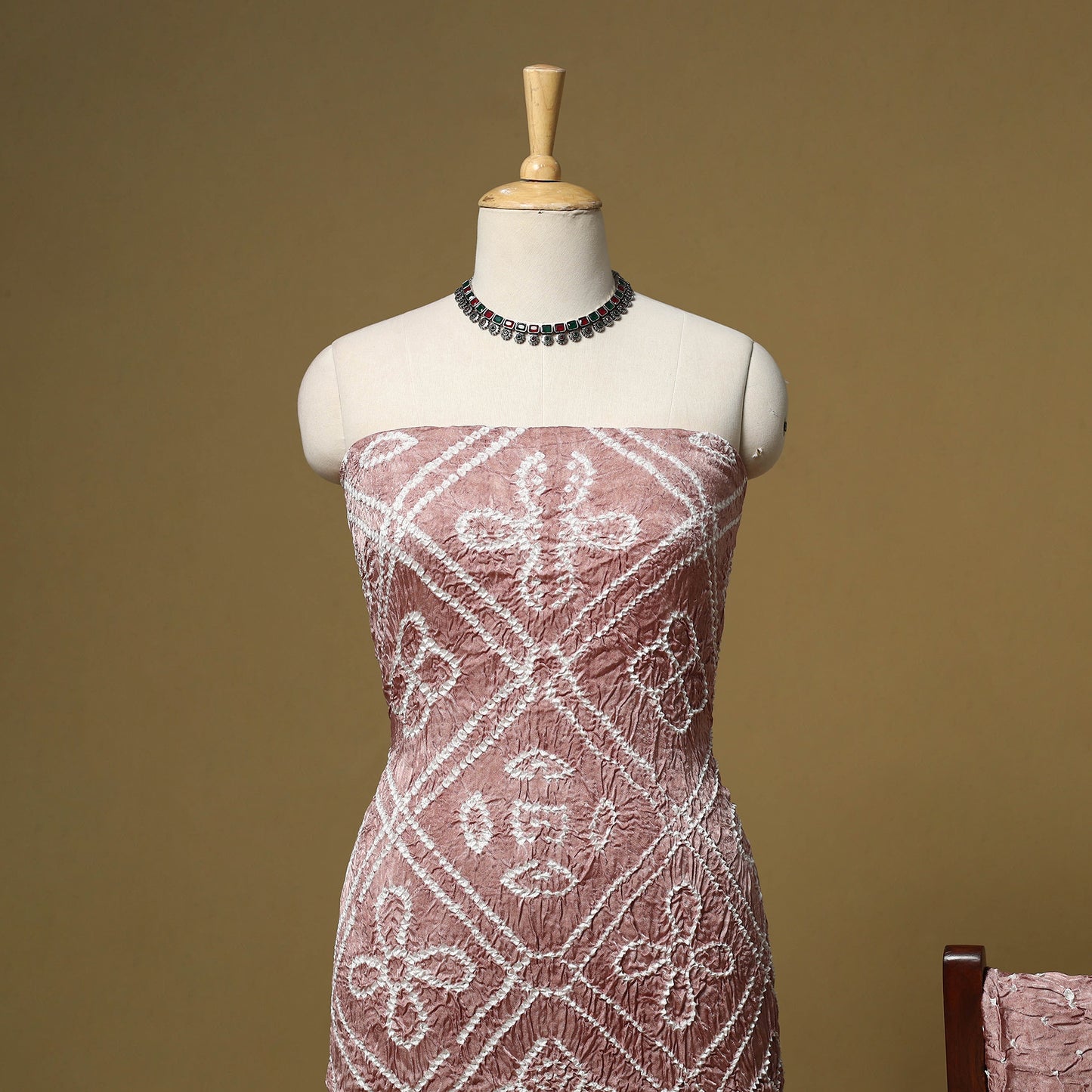 Kutch Tie-Dye Bandhani Modal Silk 3pc Unstitched Dress Material 52