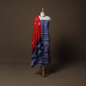 Shibori Tie-Dye Cotton 3pc Unstitched Dress Material Suit Set 13
