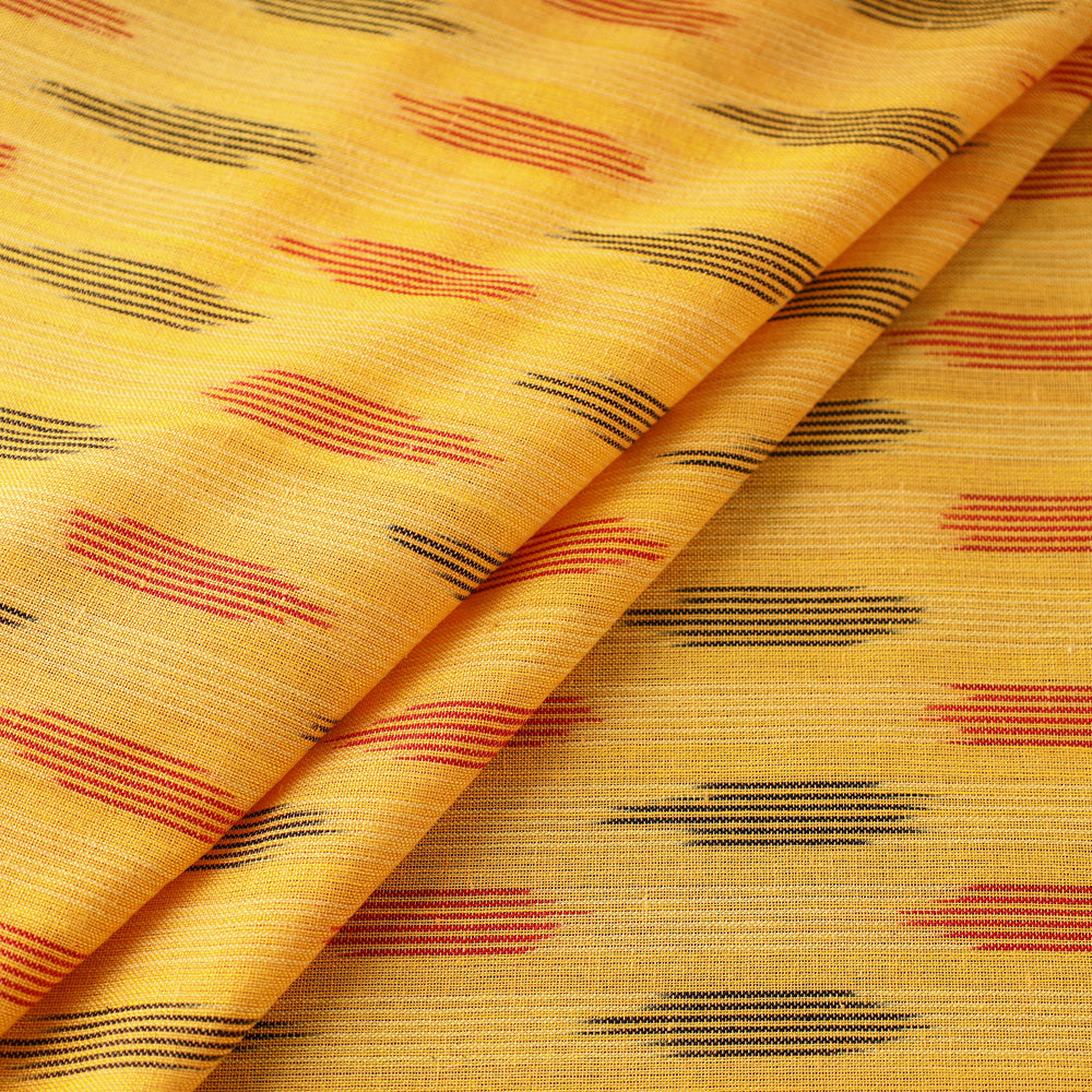 Yellow - Pure Cotton Pochampally Ikat Fabric 23