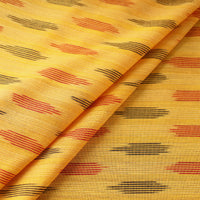 Yellow - Pure Cotton Pochampally Ikat Fabric 23