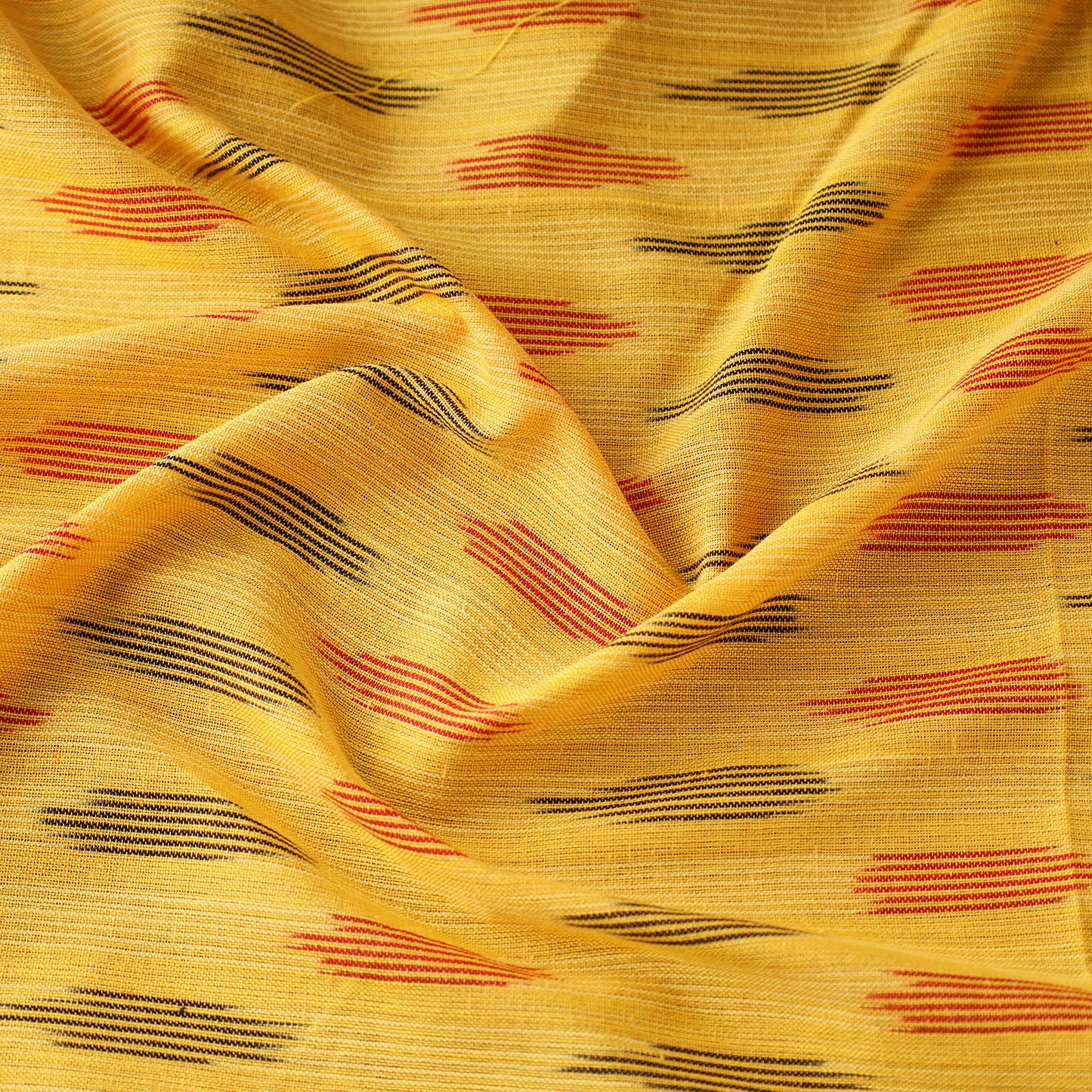 Yellow - Pure Cotton Pochampally Ikat Fabric 23