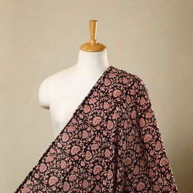 Black Natural Dyed Mul Cotton Bagh Print Fabric