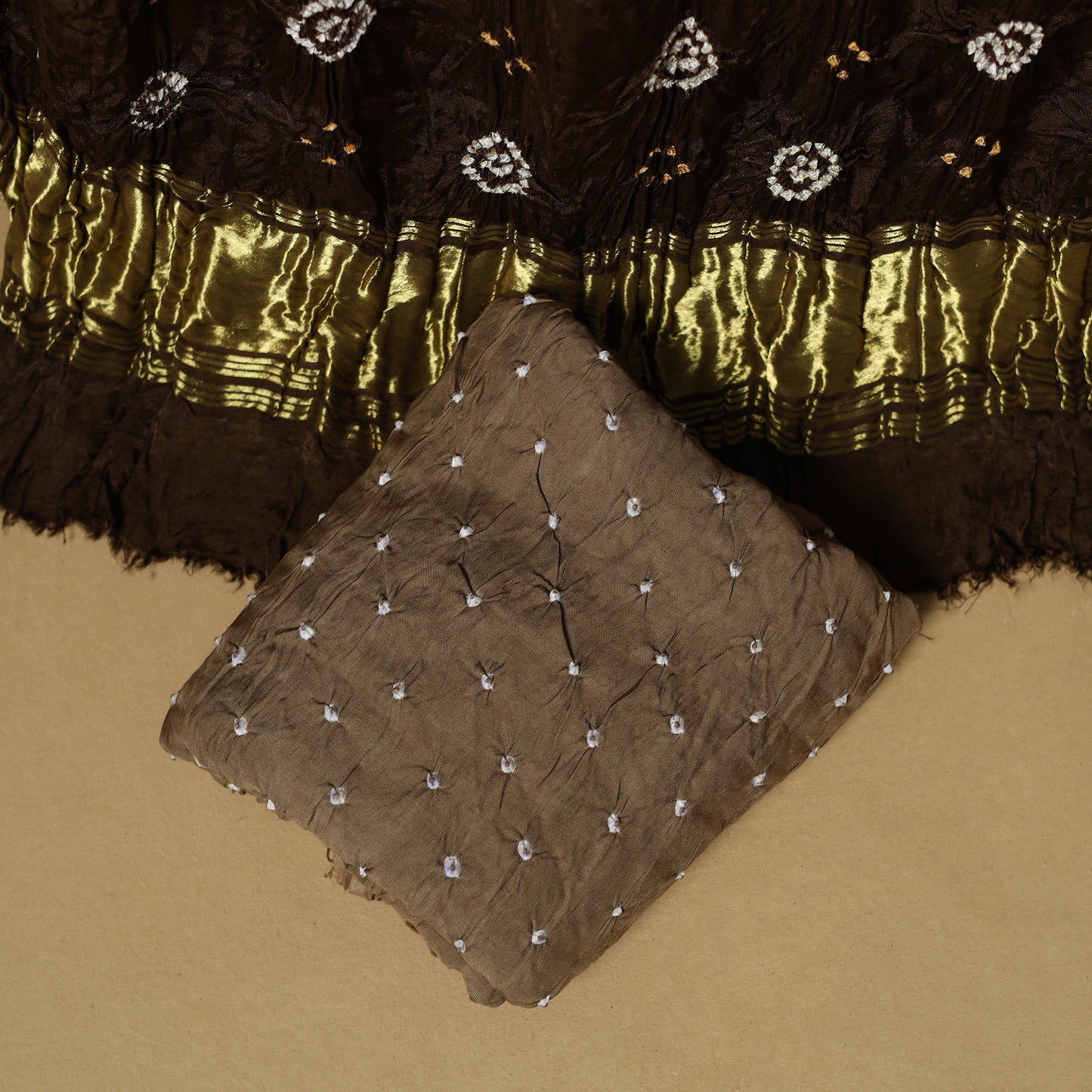 Kutch Tie-Dye Bandhani Modal Silk 3pc Unstitched Dress Material 53