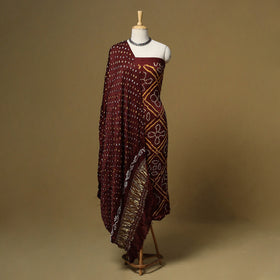 Kutch Tie-Dye Bandhani Modal Silk 3pc Unstitched Dress Material 54