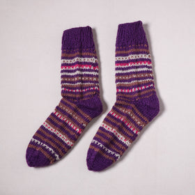 Acrylic Woolen Socks for Winter, Hand Knitted in Kumaun (Adults) 08