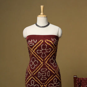 Kutch Tie-Dye Bandhani Modal Silk 3pc Unstitched Dress Material 54