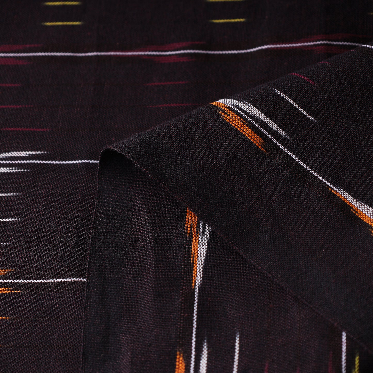 Black - Pochampally Ikat Weave Cotton Fabric 28