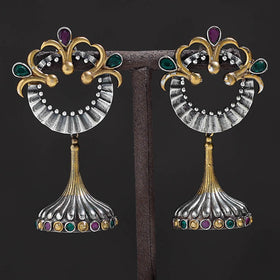  Oxidised Dual Tone Stone GS Earrings