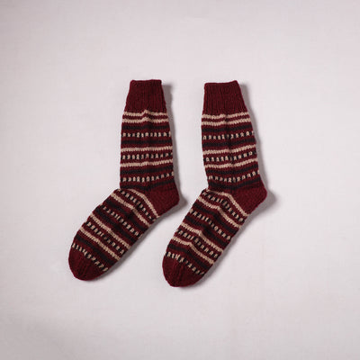 Acrylic Woolen Socks for Winter, Hand Knitted in Kumaun (Adults) 09
