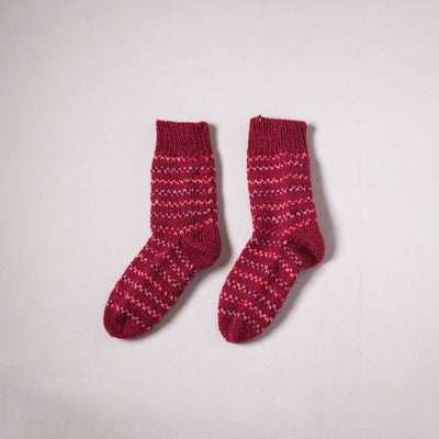 Acrylic Woolen Socks for Winter, Hand Knitted in Kumaun (Adults) 10