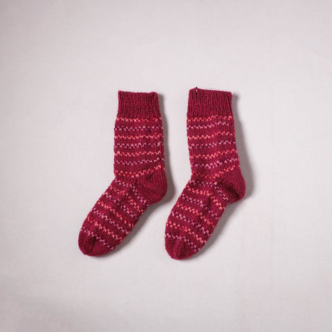 Acrylic Woolen Socks for Winter, Hand Knitted in Kumaun (Adults) 10