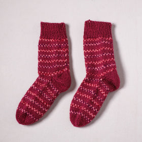 Acrylic Woolen Socks for Winter, Hand Knitted in Kumaun (Adults) 10