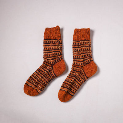 Acrylic Woolen Socks for Winter, Hand Knitted in Kumaun (Adults) 11