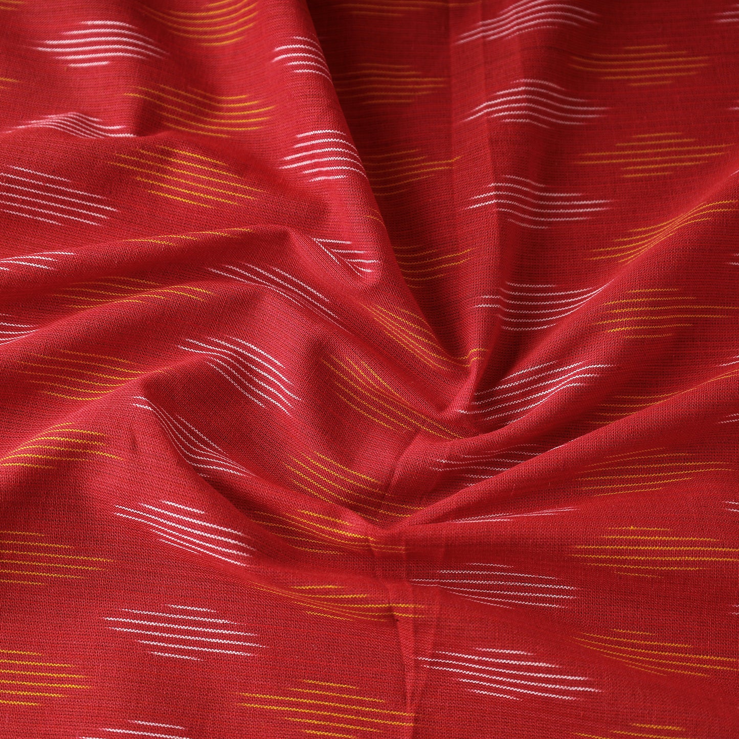 Red - Pochampally Ikat Weave Cotton Fabric 31