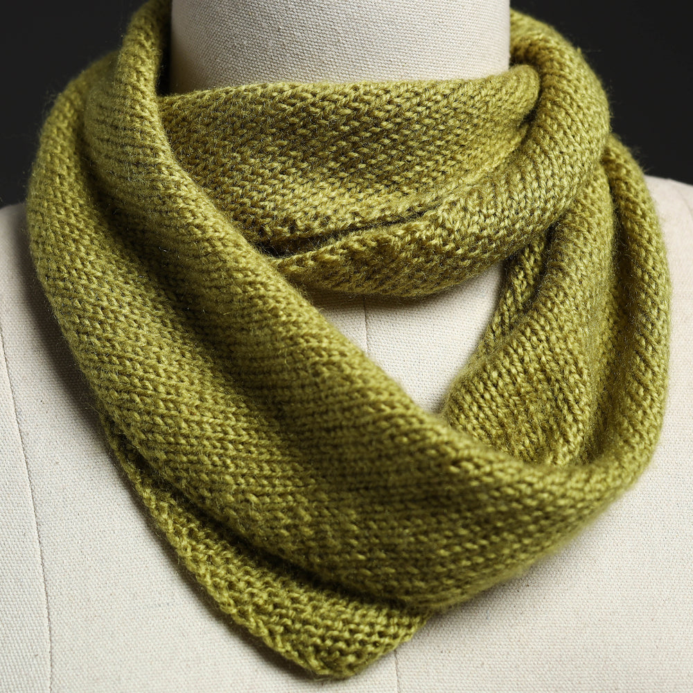 Green - Kumaun Hand Knitted Woolen Neck Warmer 08