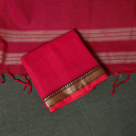 Pink - Dharwad Woven Mercerised Cotton 3pc Unstitched Dress Material Suit Set 14