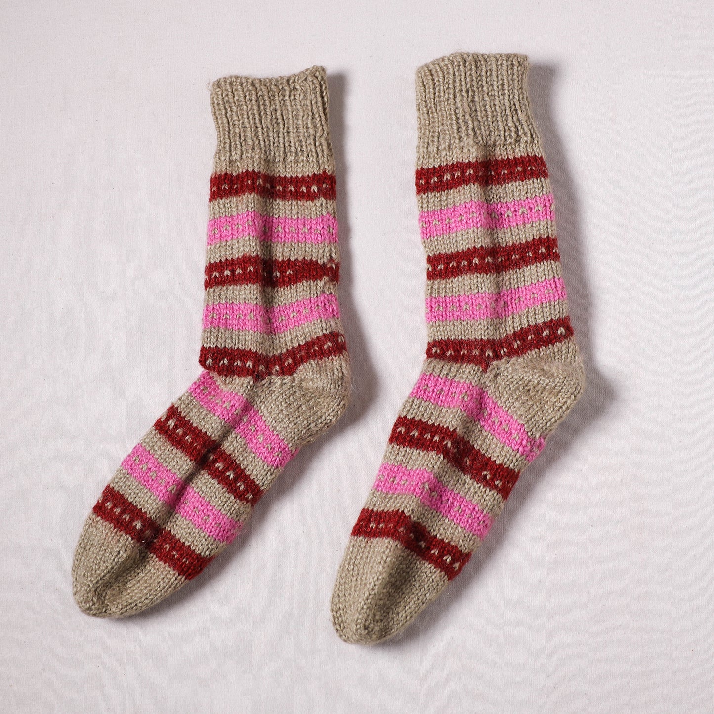 Acrylic Woolen Socks for Winter, Hand Knitted in Kumaun (Adults) 13