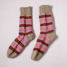 Acrylic Woolen Socks for Winter, Hand Knitted in Kumaun (Adults) 13