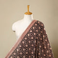 Buy Black Natural Dyed Mul Cotton Bagh Print Fabric