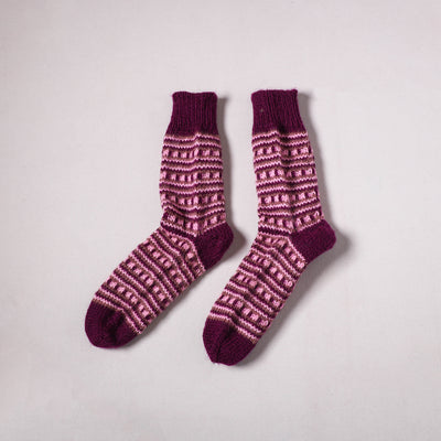 Acrylic Woolen Socks for Winter, Hand Knitted in Kumaun (Adults) 14