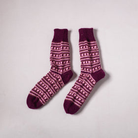 Acrylic Woolen Socks for Winter, Hand Knitted in Kumaun (Adults) 14