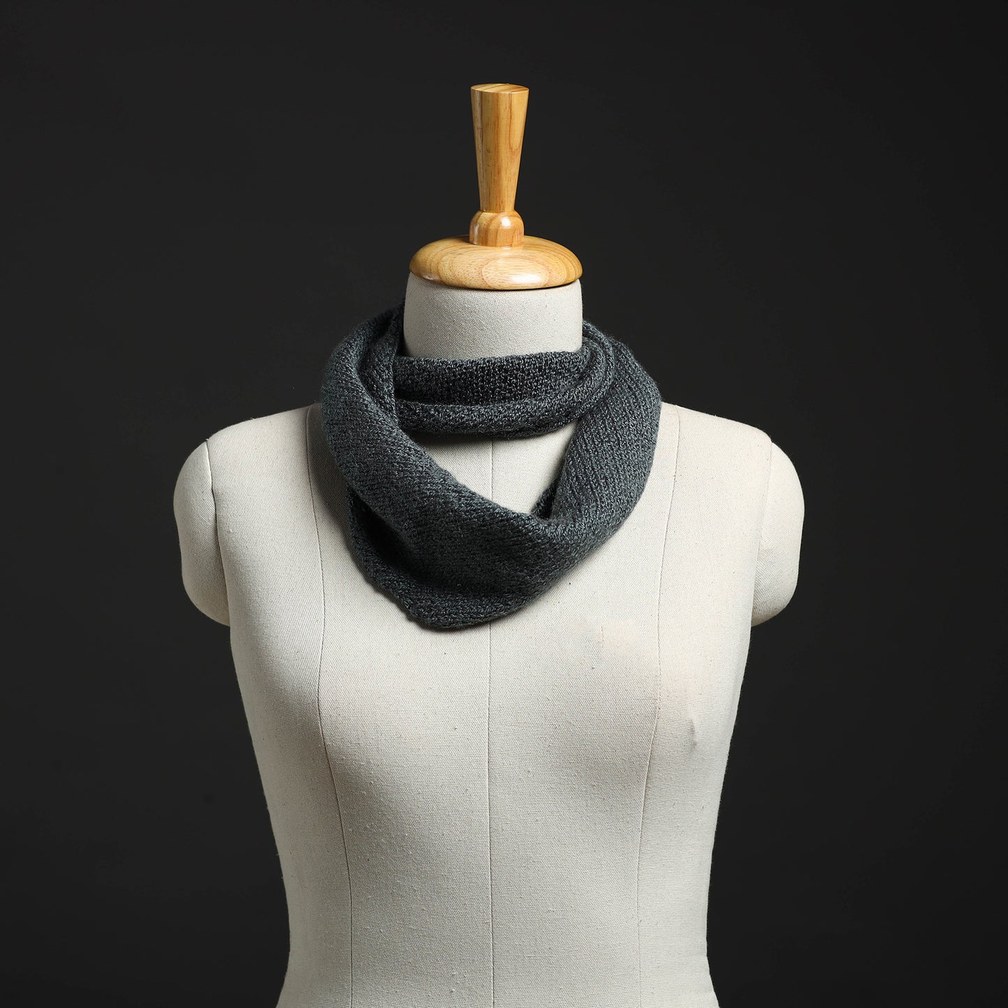 Grey - Kumaun Hand Knitted Woolen Neck Warmer 13