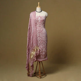 Kutch Tie-Dye Bandhani Modal Silk 3pc Unstitched Dress Material 58