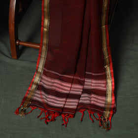 Red - Dharwad Woven Mercerised Cotton 3pc Unstitched Dress Material Suit Set 15