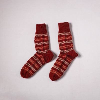 Acrylic Woolen Socks for Winter, Hand Knitted in Kumaun (Adults) 17