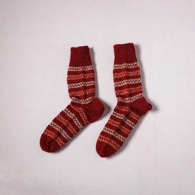Acrylic Woolen Socks for Winter, Hand Knitted in Kumaun (Adults) 17