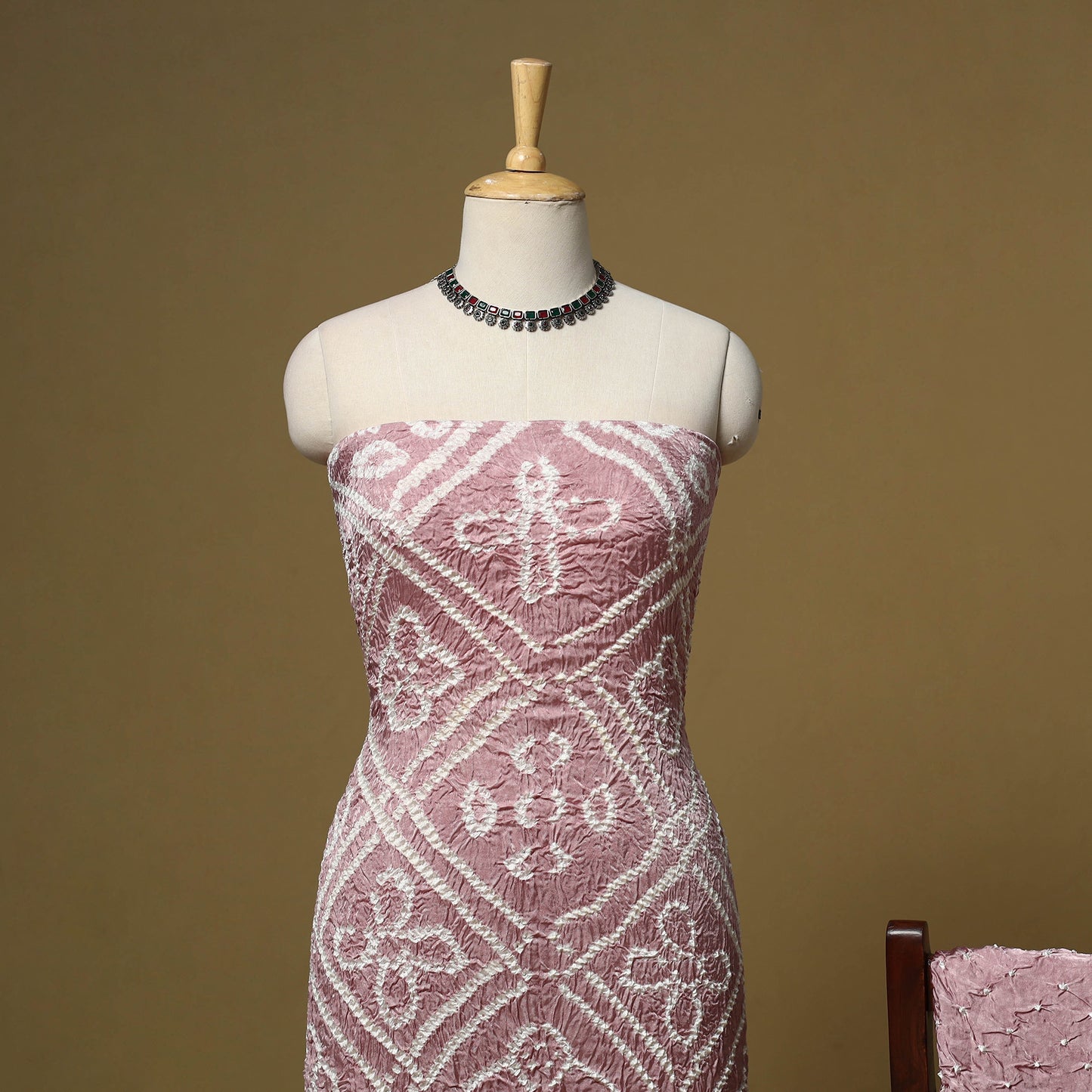 Kutch Tie-Dye Bandhani Modal Silk 3pc Unstitched Dress Material 58