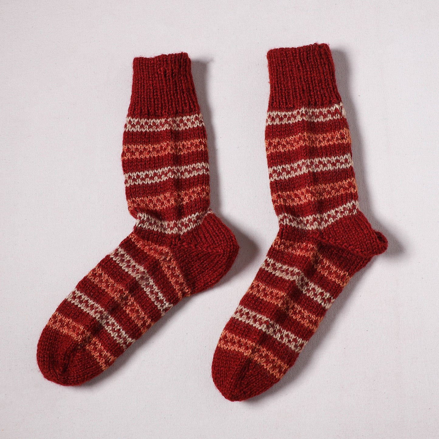 Acrylic Woolen Socks for Winter, Hand Knitted in Kumaun (Adults) 17