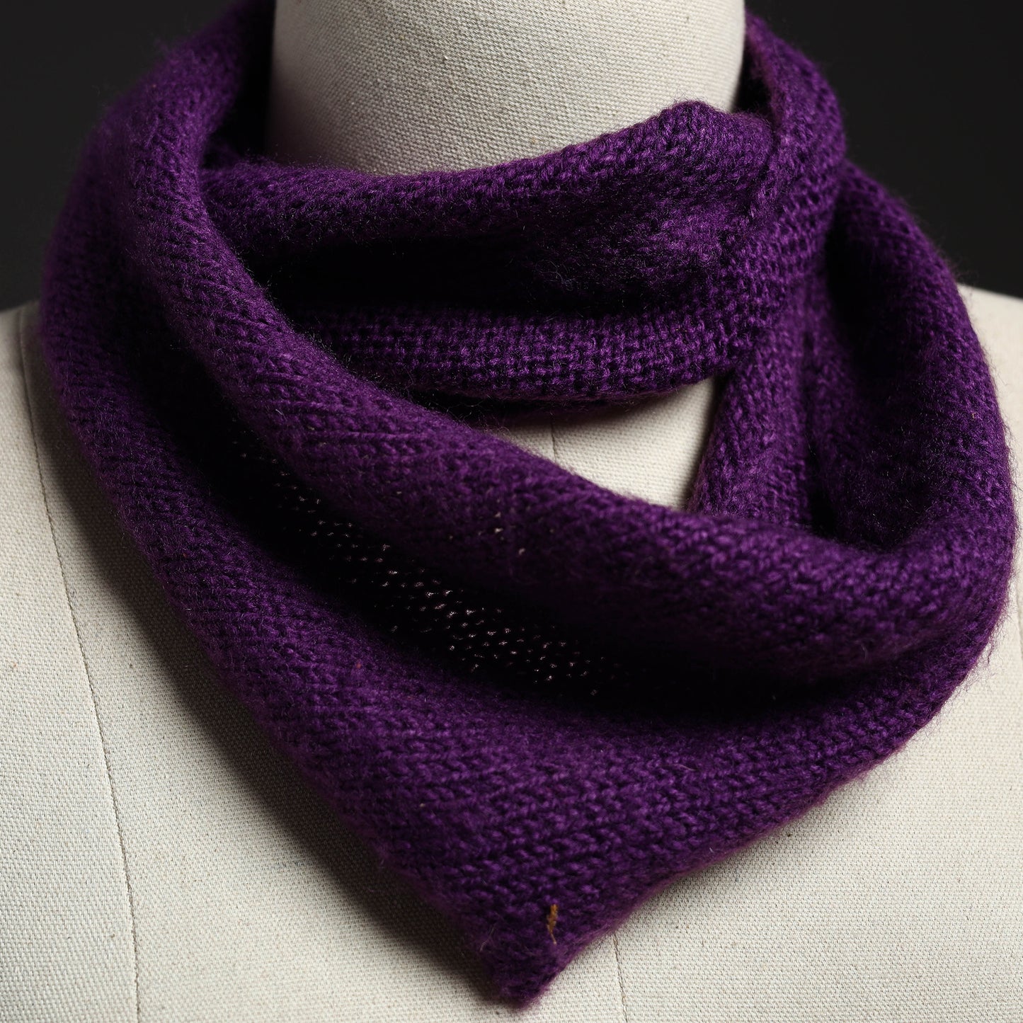 Purple - Kumaun Hand Knitted Woolen Neck Warmer 16