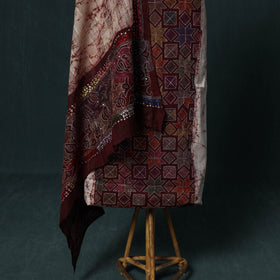 Bengal Kantha Work Cotton 2pc Unstitched Batik Print Dress Material Kurta Set 15