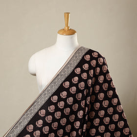 Black Hand Block Cotton Bagh Print Fabric