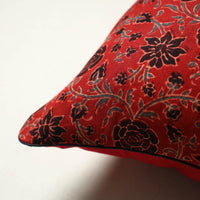 Red - Block Printed Cotton Ajrakh Cushion Cover (16 x 16 in) 04