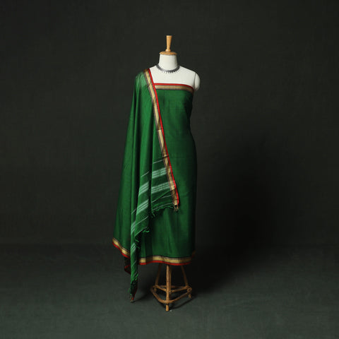 Dharwad Woven Mercerised Cotton 3pc Unstitched Dress Material Suit Set 16