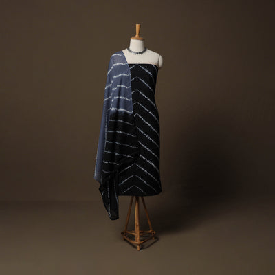 Shibori Tie-Dye Cotton 3pc Unstitched Dress Material Suit Set 19