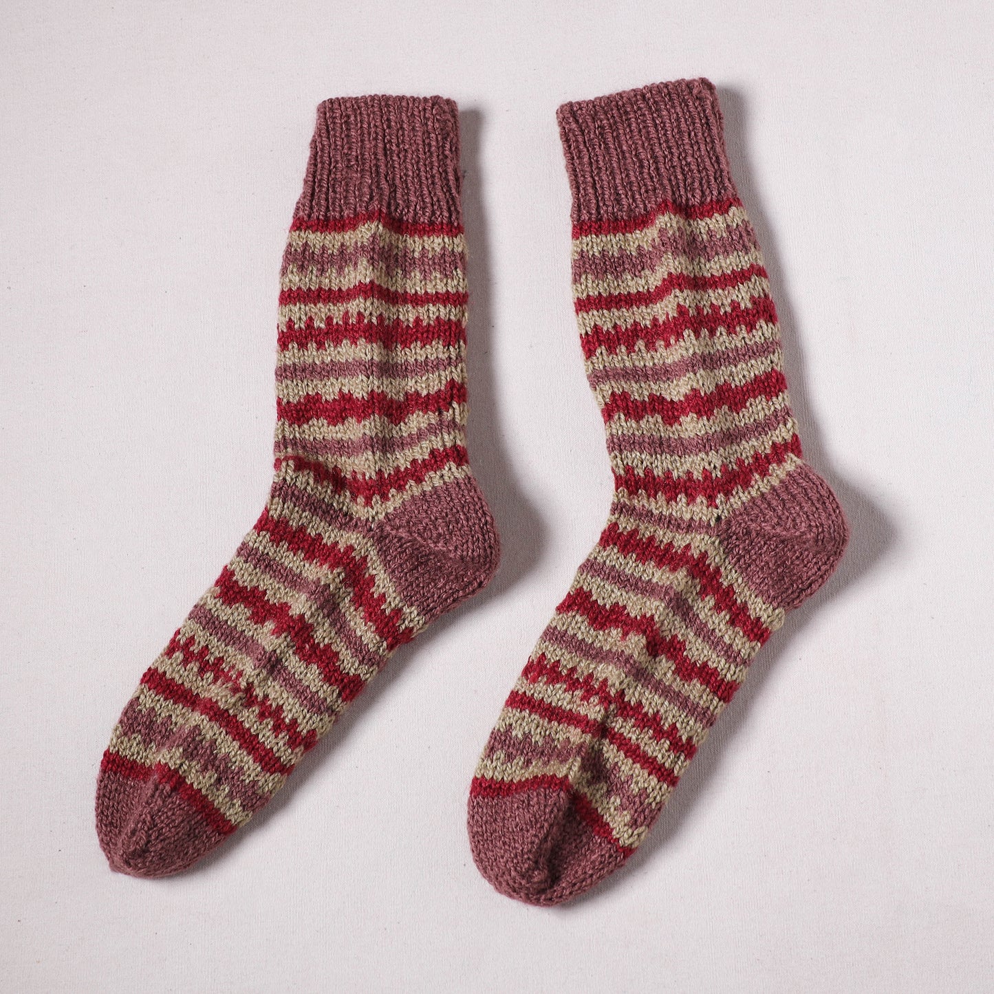 Acrylic Woolen Socks for Winter, Hand Knitted in Kumaun (Adults) 18